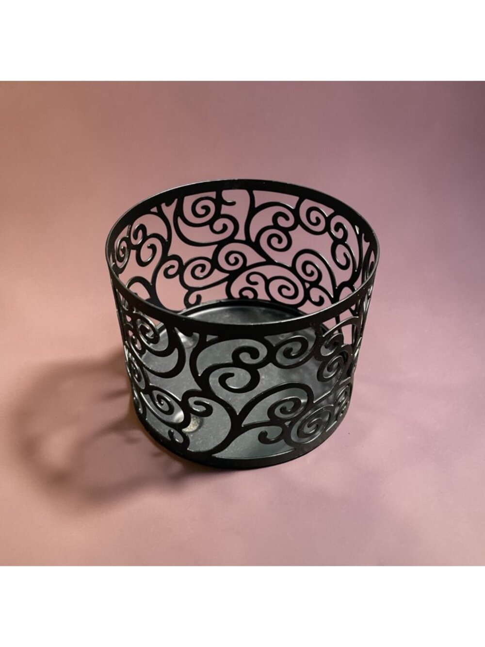 Yankee Candle Black Metal Scroll Tealight Holder Decor (No Insert)